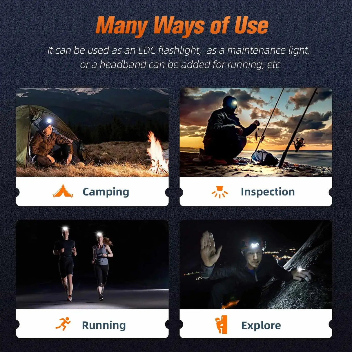 SUPERFIRE HL91 Powerful COB LED Headlamp Induction Zoom USB-C Rechargeable Head flashlight Work Lamp fishing camping Headlight - Lootquake