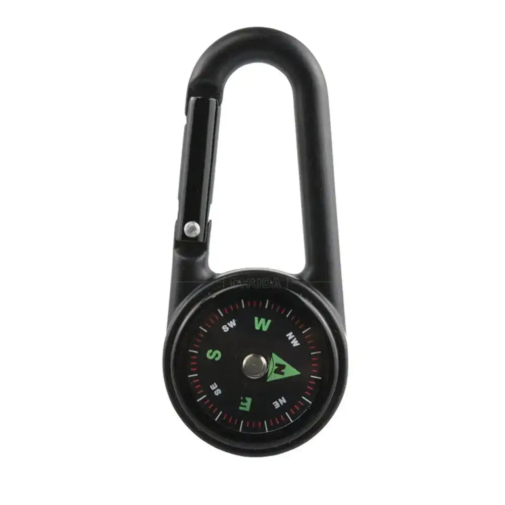 Mini Compass Thermometer Carabiner Compass Thermometer Carabiner 3 in 1 Outdoor Hiking Key Buckle Double Sided Metal Compasses - Lootquake