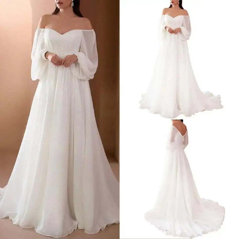 Party Dress Breathable Maxi Dress Lightweight Slim Sexy White Elegant long Dress - Lootquake