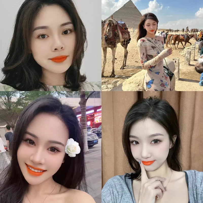 Rouge à lèvres orange, mat, waterproof, longue tenue, résistant, velours, cosmétique, sexy, maquillage