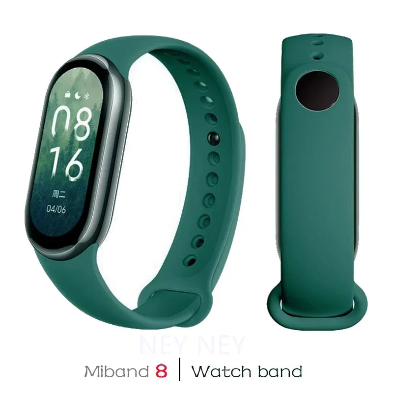Bracelet de montre sport pour Xiaomi Mi Band 8-9 NFC, bracelet de rechange en silicone, étanche, accessoires