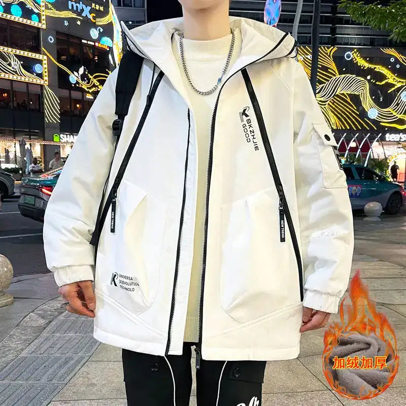 2023 Winter Thicken Fleece Hooded Jackets Mens Waterproof Warm Coats Windbreaker Outwear Males Outdoor - Lootquake