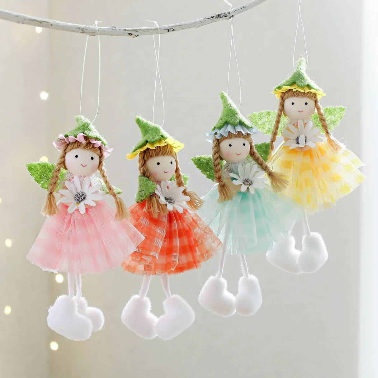 2025 Easter Long Legs Flower Fairy Angel Elf Rabbit Dolls Home Hanging Ornaments Spring Easter Party Supplies Kids Birthday Gift - Lootquake
