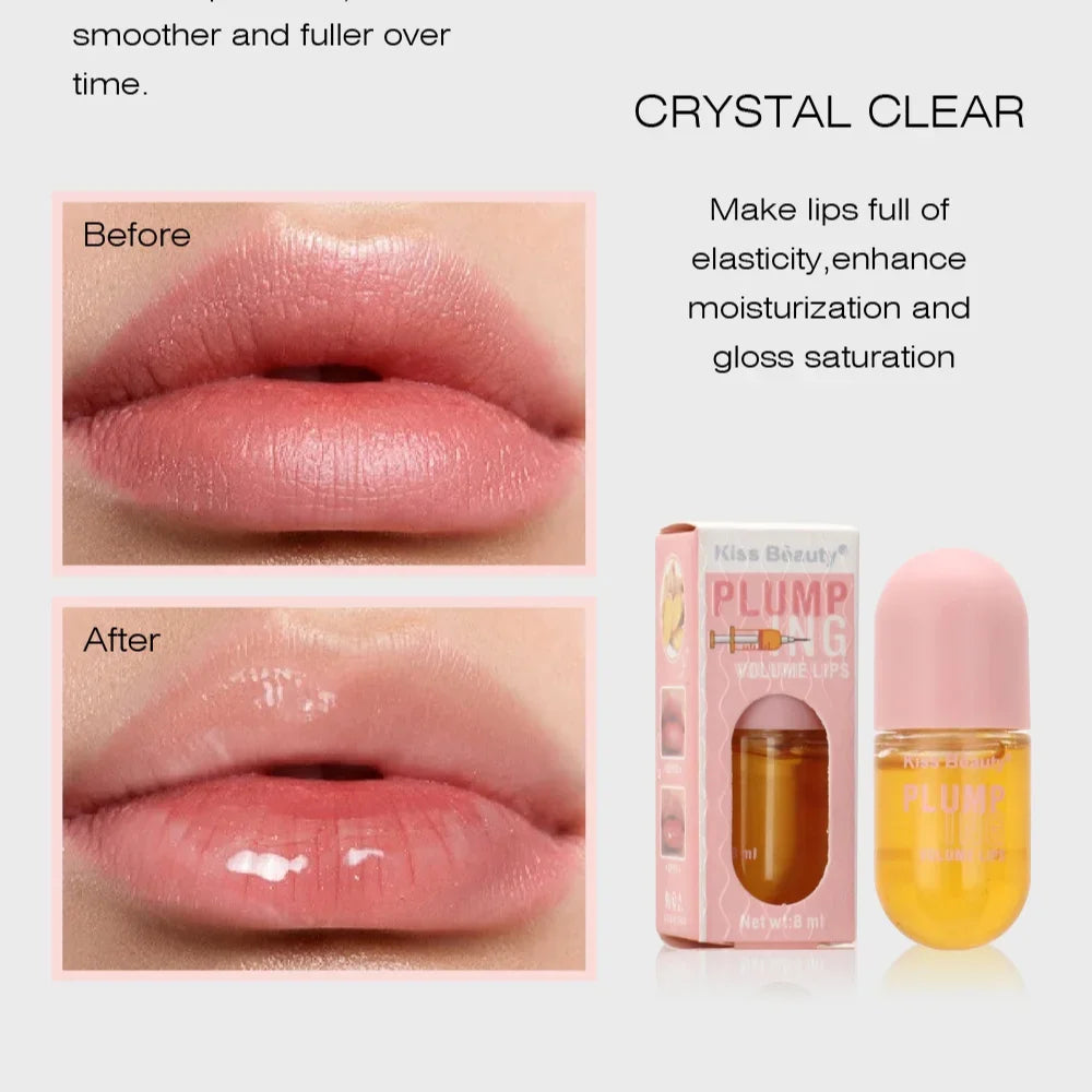 Aceite voluminizador de labios que rellena los labios al instante, aumentando su elasticidad, hidratación duradera, brillo y saturación, belleza, maquillaje, cuidado de labios.