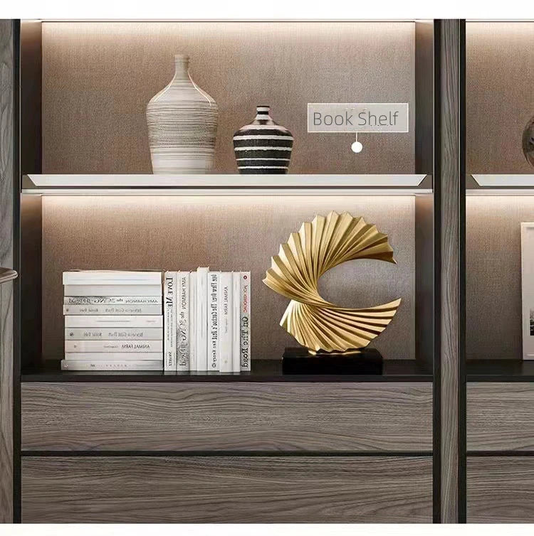 Decoration Sculpture Gold Modern Abstract Art Sculpture Resin Crafts Sculpture Ornaments Home Office Desk Decoration Accessories