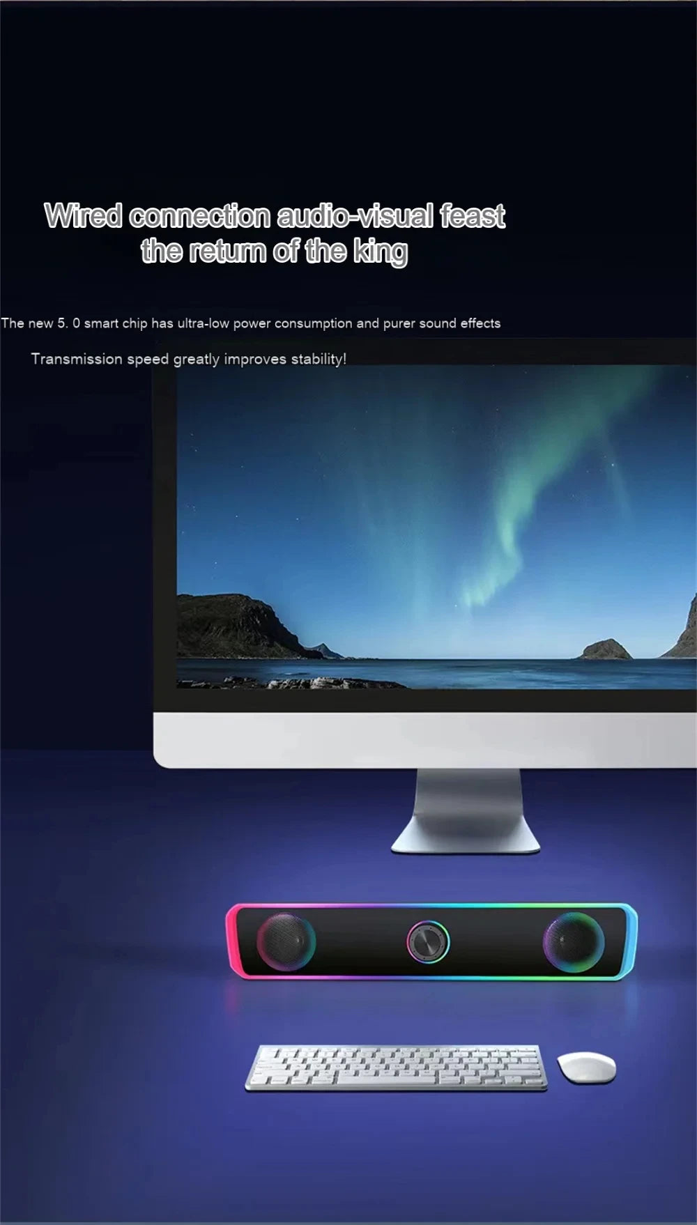 Bluetooth Speaker 4D Surround Soundbar Wired Computer Speakers Stereo Subwoofer Sound Bar for Laptop PC Theater TV Aux 3.5mm