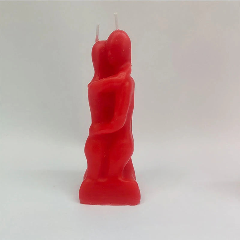Velas decorativas para pareja de hombres y mujeres abrazados. Ritual de amor con velas. Hechizo para enamorarse de mí. Rojo y rosa.