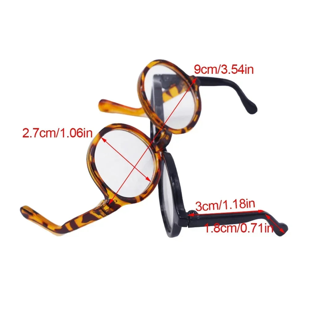 Lunettes en plastique transparentes Labubu de 6,5 cm pour poupées BJD 1/8, 1/6, 1/3 et 1/4, pour Labubu MSD SD Plush et EXO Doll