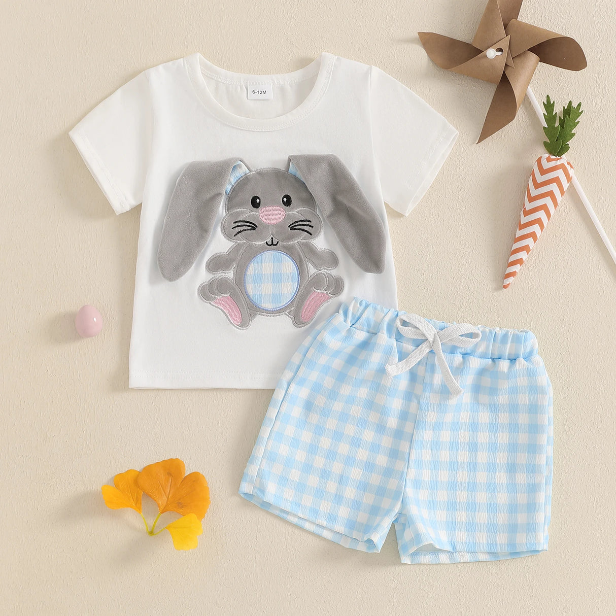 ma&baby 6M-4Y Easter Toddler Kid Baby Boys Clothes Sets Summer Outfits Bunny Short Sleeves T-Shirt Plaid Shorts - Lootquake
