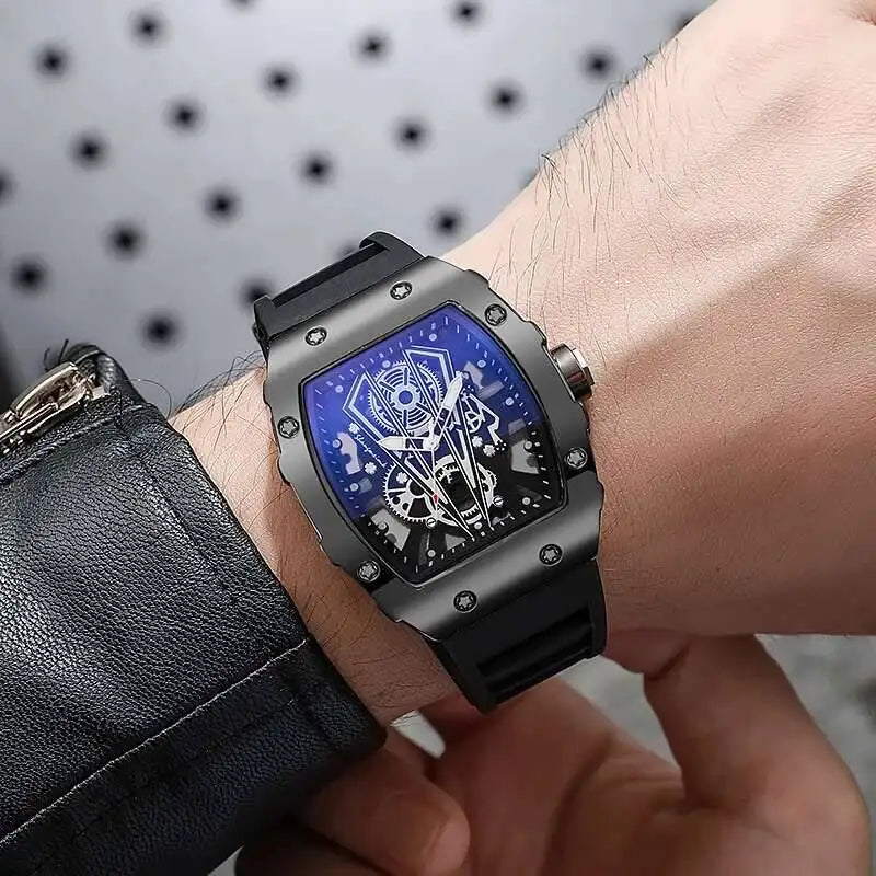 1/2PCS Fashion Men Watches Luxury Large Dial Quartz Watch Casual Silicone Band Men's Sports Watches Reloj Hombre(Without Box)