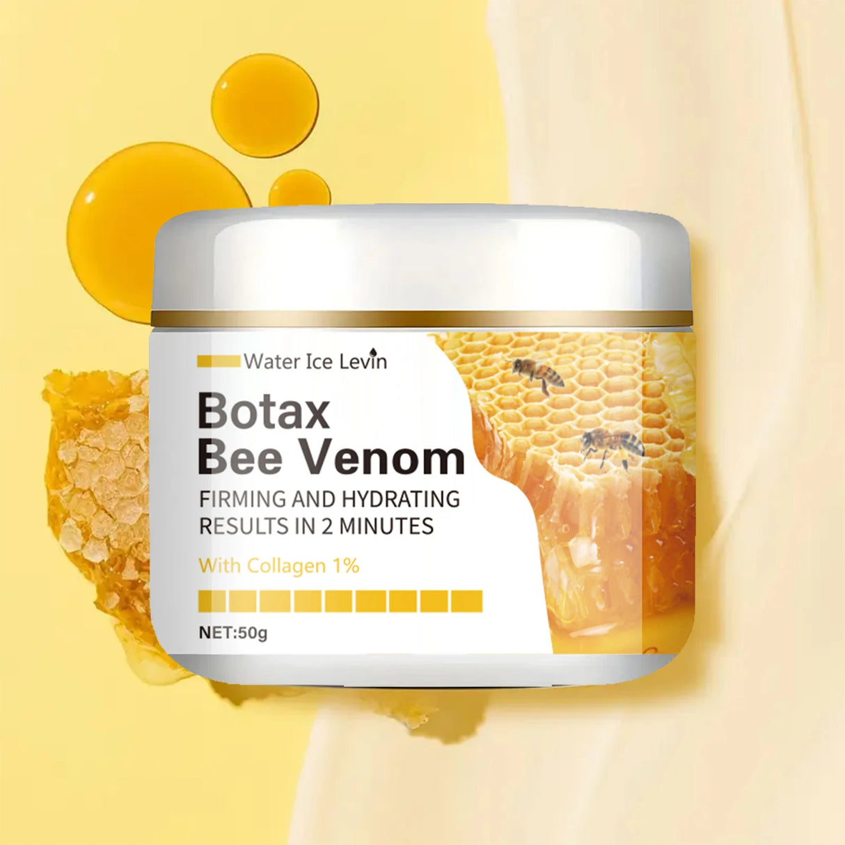 Translucent Collagen Enhancer Smoothes Fine Lines and Wrinkles Within 2 Minutes | All Light Beige Type, Alcohol-Free, Hydroxamic Acid, Injection of Vitamin E, Skin Firming Cream