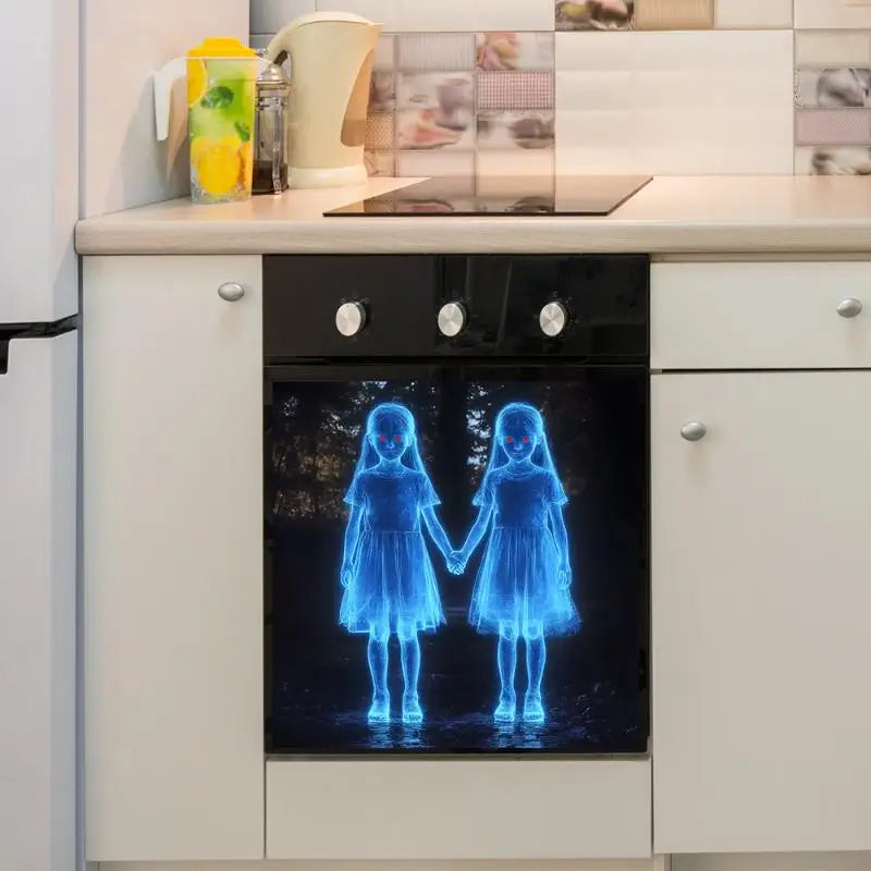 Pegatina de Halloween de chica de la mano, fantasma aterrador, para armario de cocina, ventanas, puertas, decoración de pared, decoración del hogar