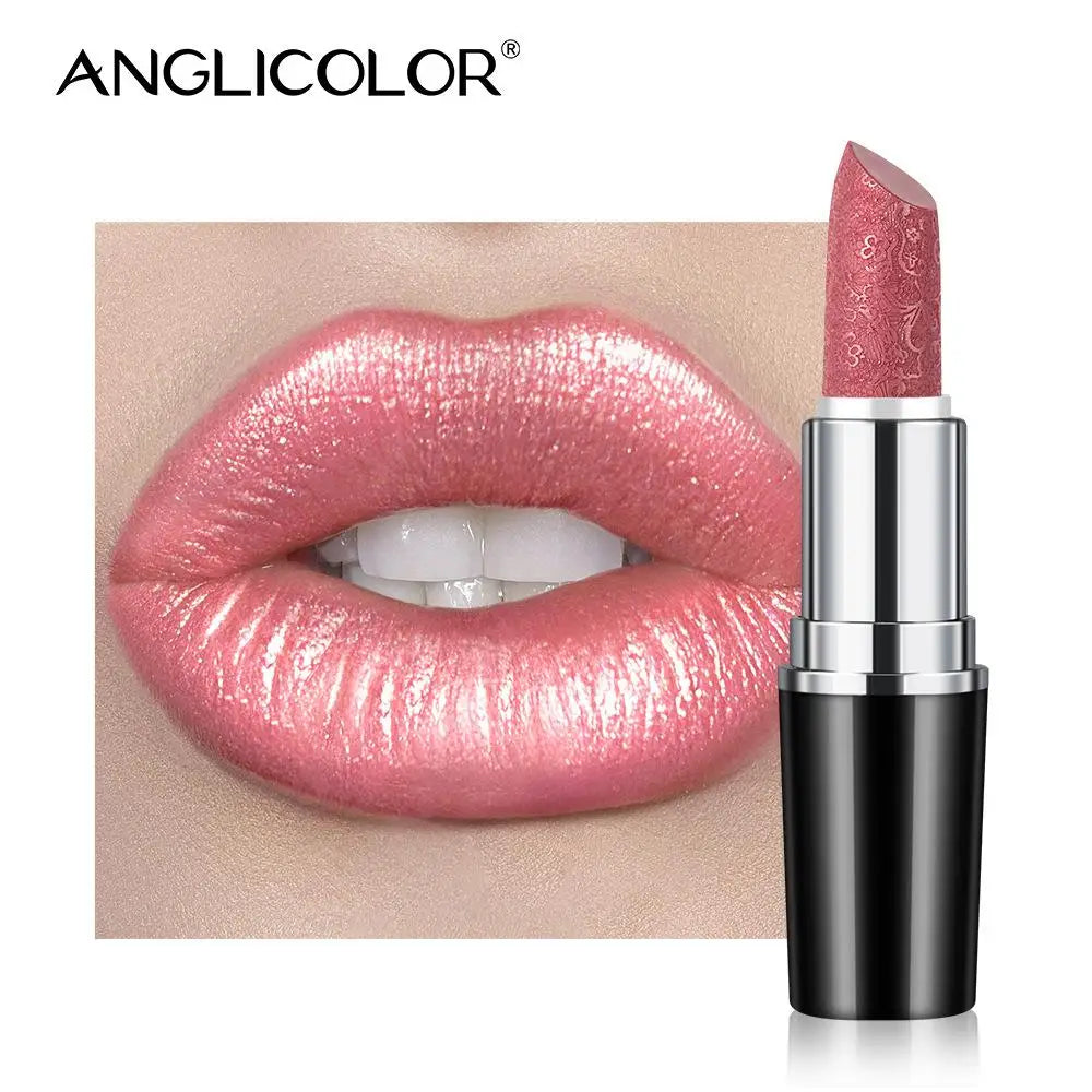 Fine Glitter Lipstick, Quicksand Gold Lipstick Non-sticky Non-fading Lipstick Pearlescent Long-lasting Silky Mermaid Lipstick
