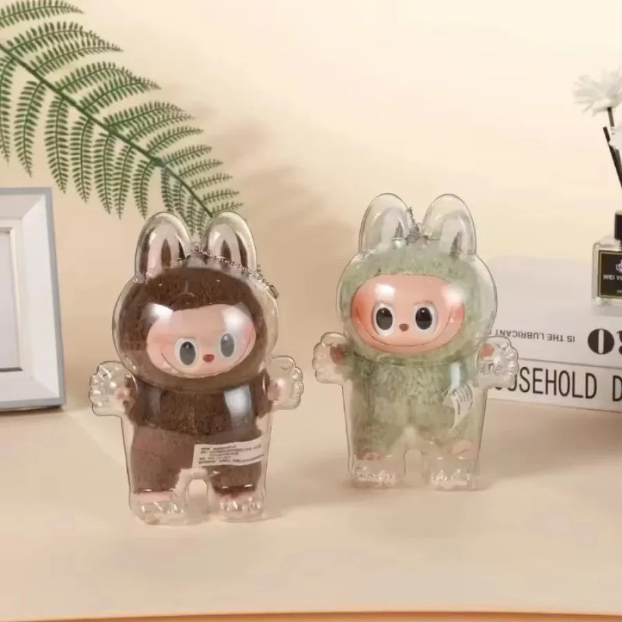 V1 V2 Labubu Protective Cover Labubu Protector Case Sitting Party Transparent Protective Shell Dust Cover Doll Transparent Cover - Lootquake