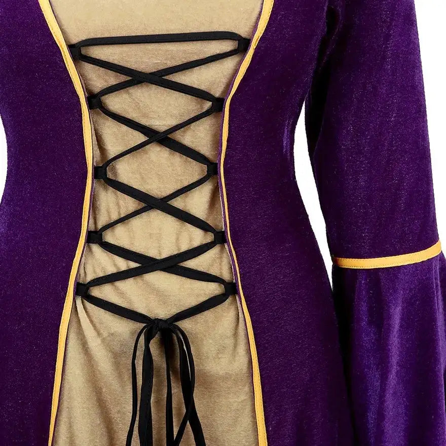 Medieval Renaissance Velvet Long Dress Women Victorian Retro Fancy Gown Halloween Cosplay Costume Plus Size - Lootquake