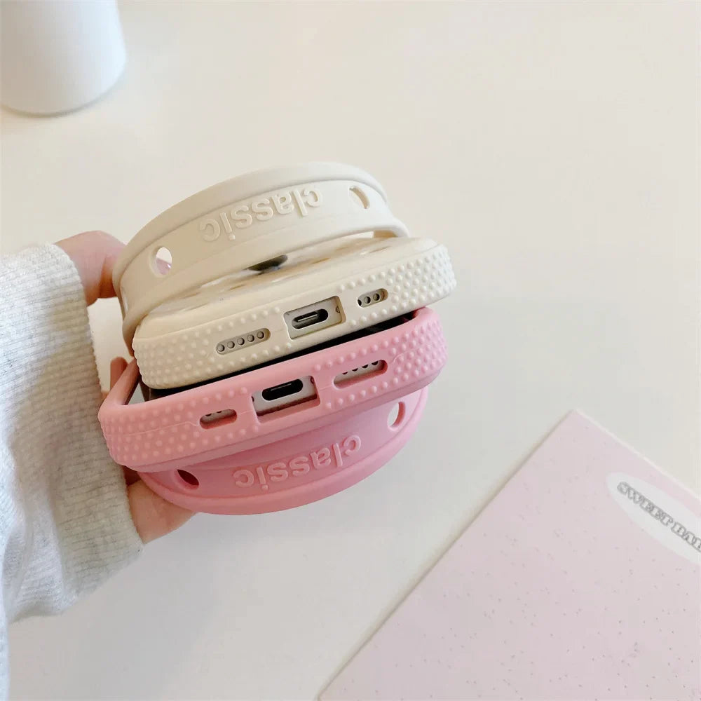 Funda blanda de lujo para iPhone con diseño de Crocs