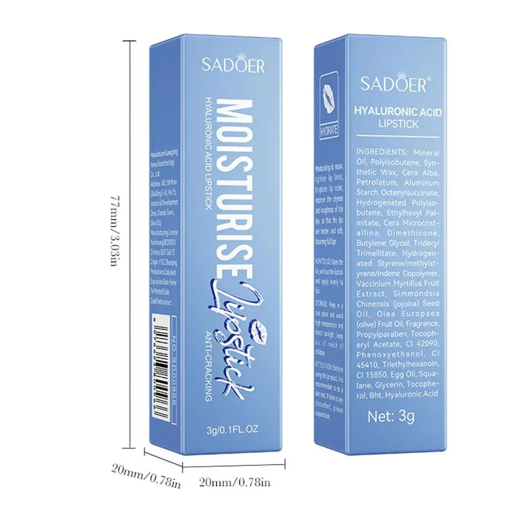 Rouge à lèvres à l'acide hyaluronique Lèvres longue tenue Hydratant Nourrissant Apaisant Sécheresse Éclaircissant Baume à lèvres Beauté Soins de la peau