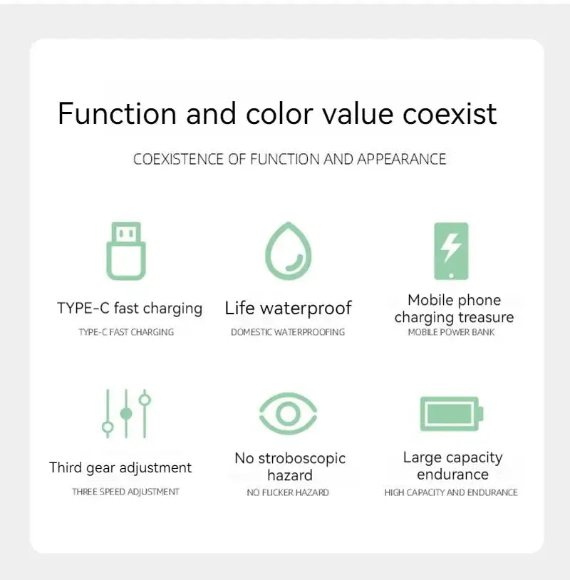 Protable Rechargeable Camping Light Tent Chandelier Ultra Long Life Multi-function Flashlight Folding Hand Lamp - Lootquake