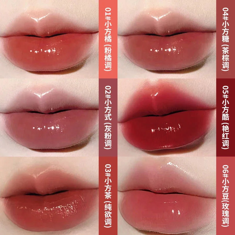 HERORANGE Brillo de labios ligero, brillo de labios, no se pega fácilmente, duradero, lápiz labial hidratante de agua, maquillaje líquido coreano