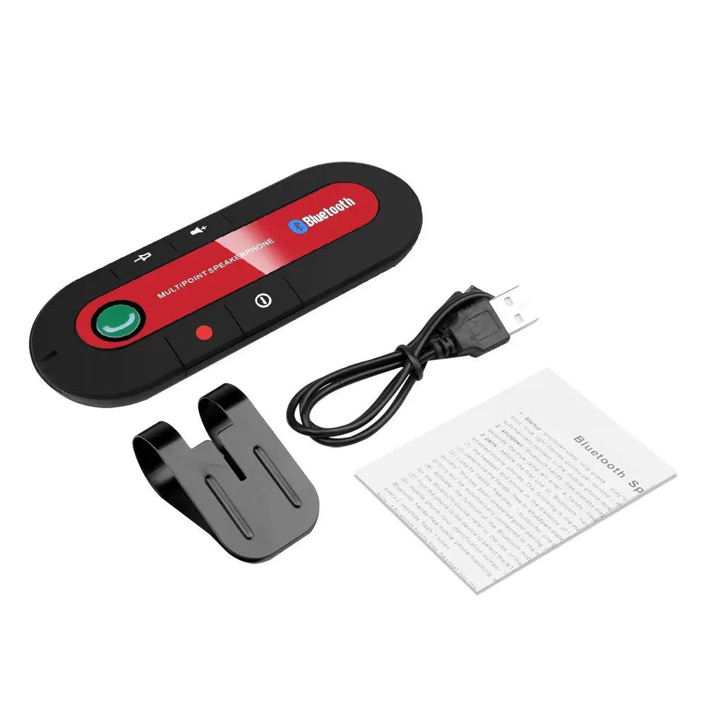 Kit mains libres Bluetooth pour voiture, clip pare-soleil, récepteur audio sans fil, haut-parleur stéréo sans fil, lecteur de musique MP3