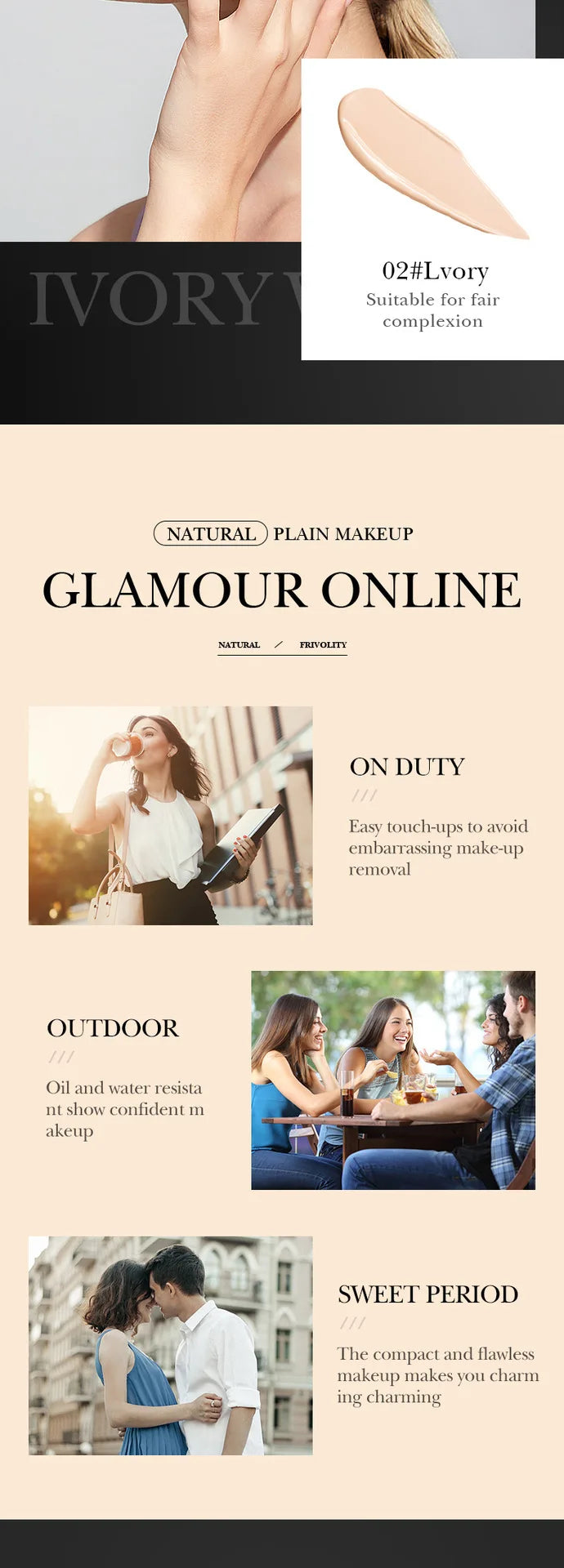 Coussin d'air CC Crème Fond de teint tête de champignon Hydratant Longue tenue Cosmétiques visage Éclaircissant naturel Base de teint Maquillage