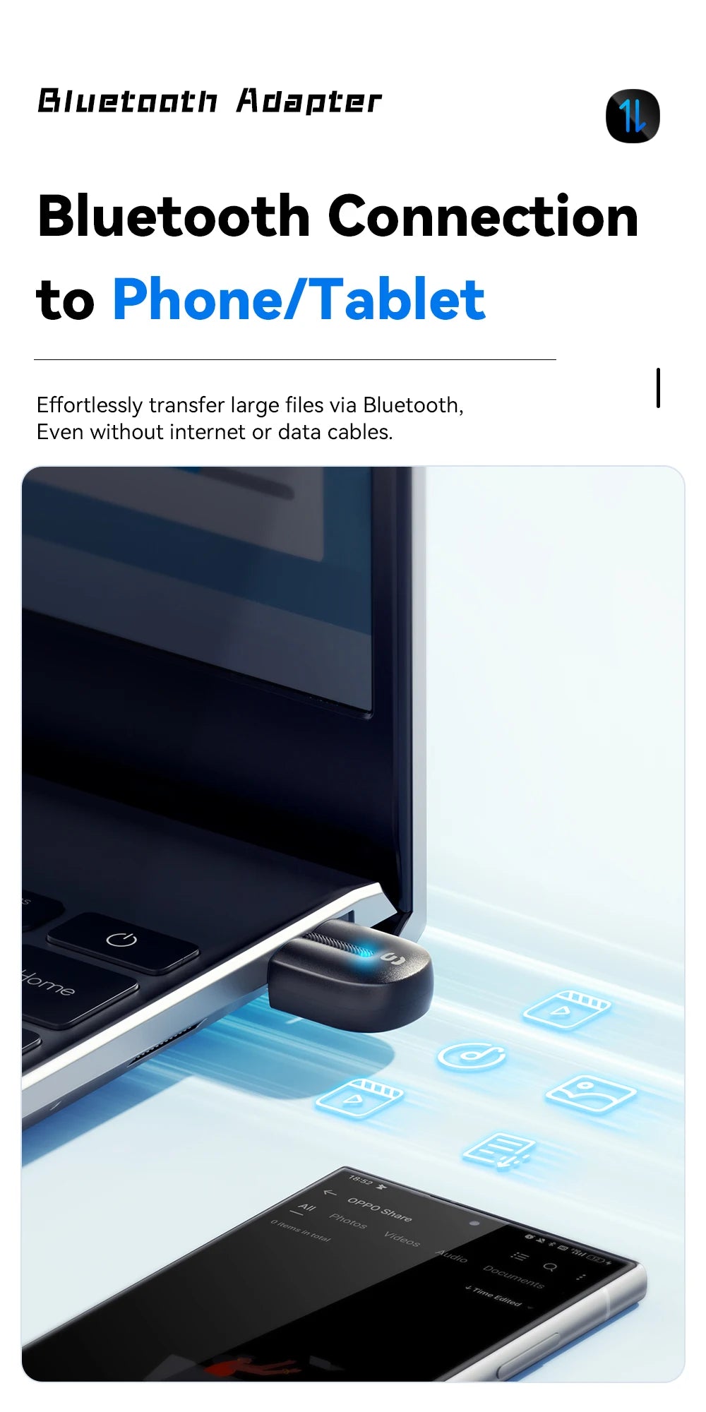 Adaptateur USB Bluetooth 5.3 Essager, récepteur audio auxiliaire, émetteur pour haut-parleur PC, ordinateur portable, boîte à son, souris sans fil, émetteur USB