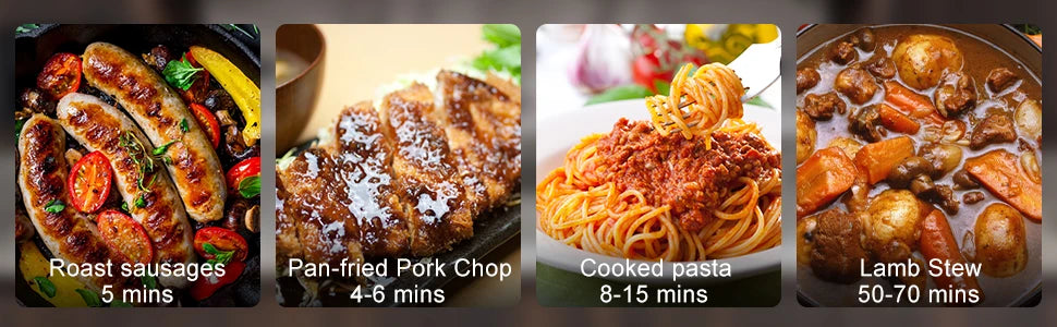 Karinear dispose d'une cuisinière en céramique avec 4 brûleurs intégrés, deux zones extensibles, une table électrique intégrée, une commande tactile, une minuterie