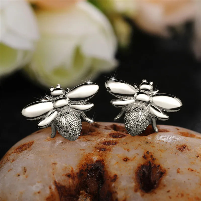 Huitan Delicate Bee Earrings Women for Wedding Engagement Good Quality Ear Accessories Dance Party Funny Earrings Trendy Jewelry - Lootquake
