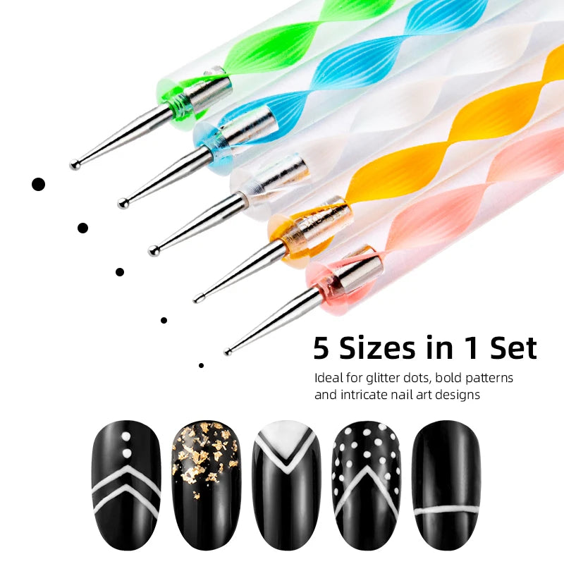 20/23PCS Professional Nail Art Brush Set with Liner Brush Dotting Tools Detail Brushes Synthetic Fiber for Acrylic/UV/Gel Polish