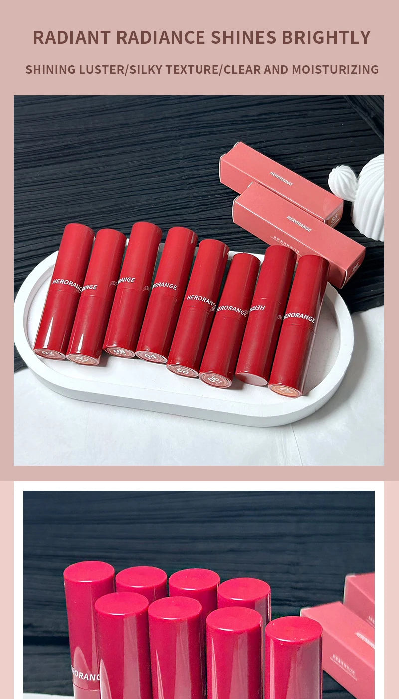 Brillo labial HERORANGE de alto brillo: duradero, sin transferencia, acabado espejo, tinte labial hidratante aterciopelado para un aspecto natural, vegano.