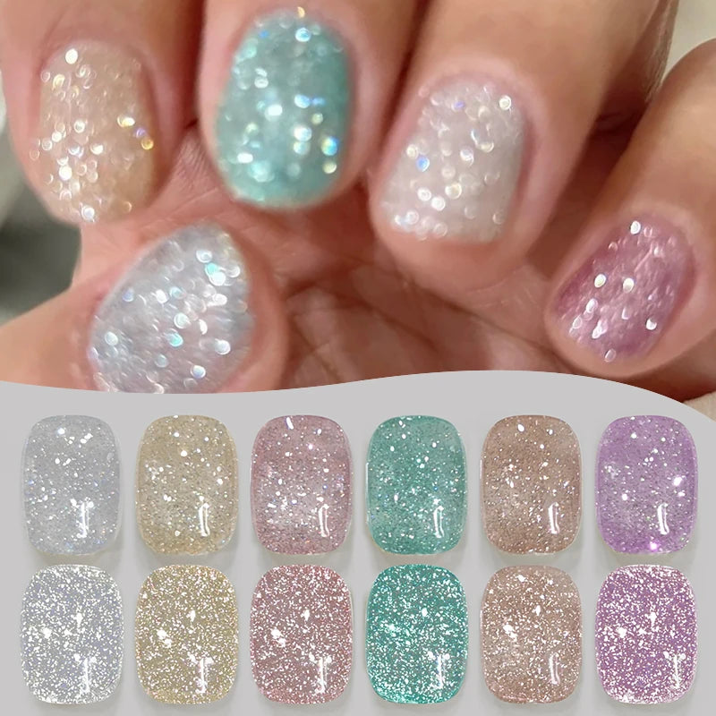 BORN PRETTY 10ml Reflective Glitter Gel Nail Polish Carat Mirage Sparkling Color Shine UV LED Soak Off Semi-Permanant Varnish