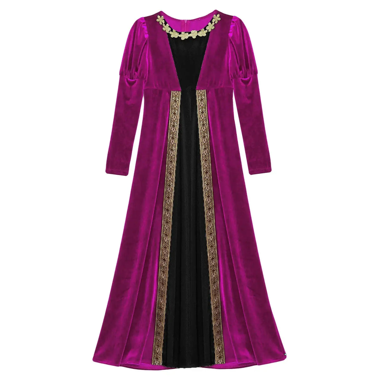 Girls Velvet Medieval Princess Dress Long Sleeve Renaissance Retro Robe Ancient Roman Long Dress for Halloween Carnival Party - Lootquake