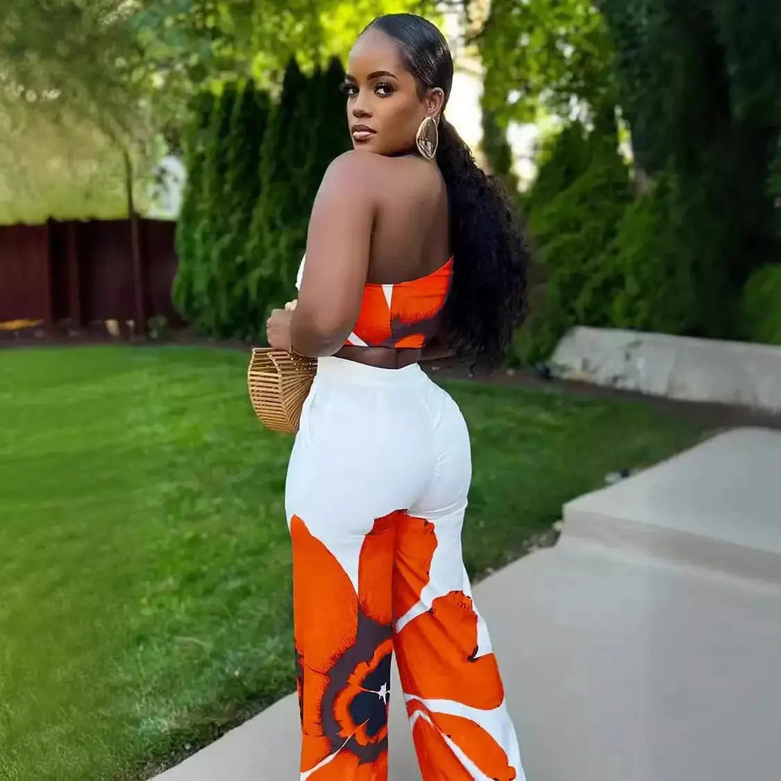 2 Piece Women Sets 2024 New Arrival Summer Autumn Matching Printing Two Pieces Sets Sleeveless Top And Pants Suits Outfits - Lootquake