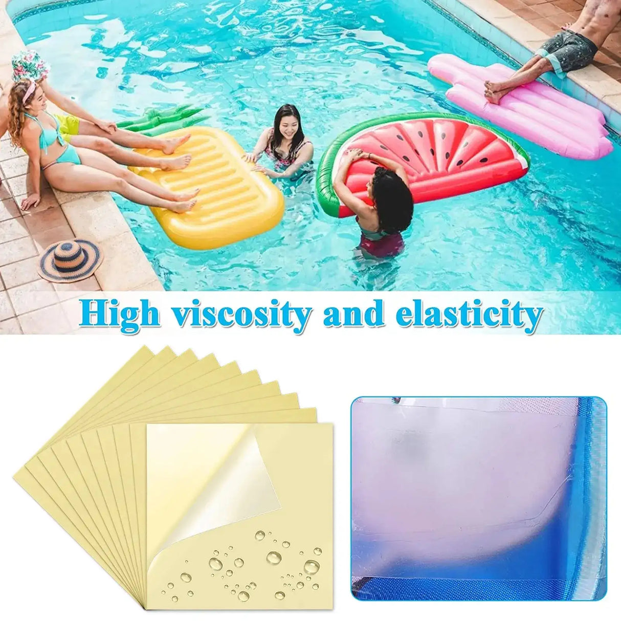 Iatable Pool Patch Repair Kit Air Mattress Patch Waterproof PVC Repair Hole Patch Sticker Tape For Tent Yoga Ball Kayak - Lootquake