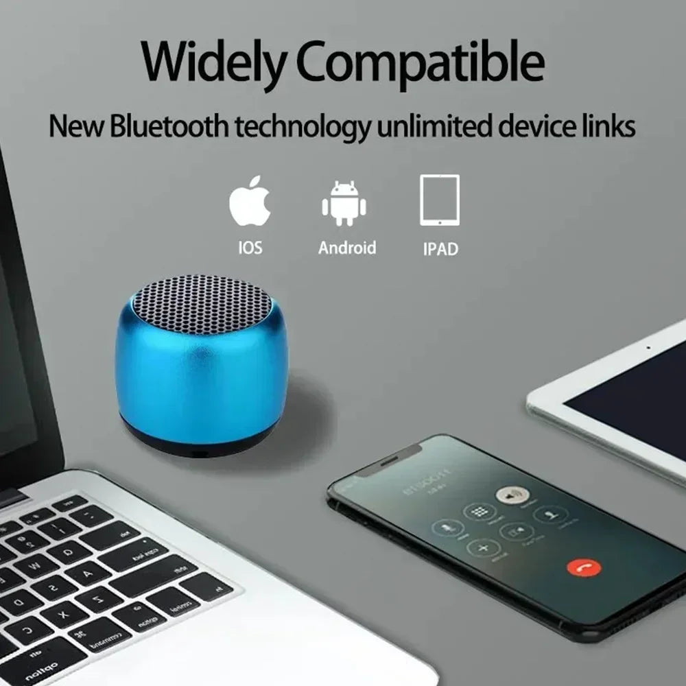Mini altavoz Bluetooth con sonido HD y graves, el altavoz inalámbrico más pequeño para teléfono, PC y tableta con botón para selfies y función de llamada.