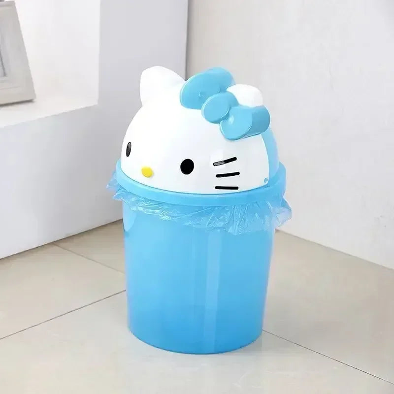 New Sanrio Hello Kitty Dustbin Trash Can Rubbish Bin Garbage Binsanrio Kawaii Trash Can Living Room Bedroom Toilet Paper Basket