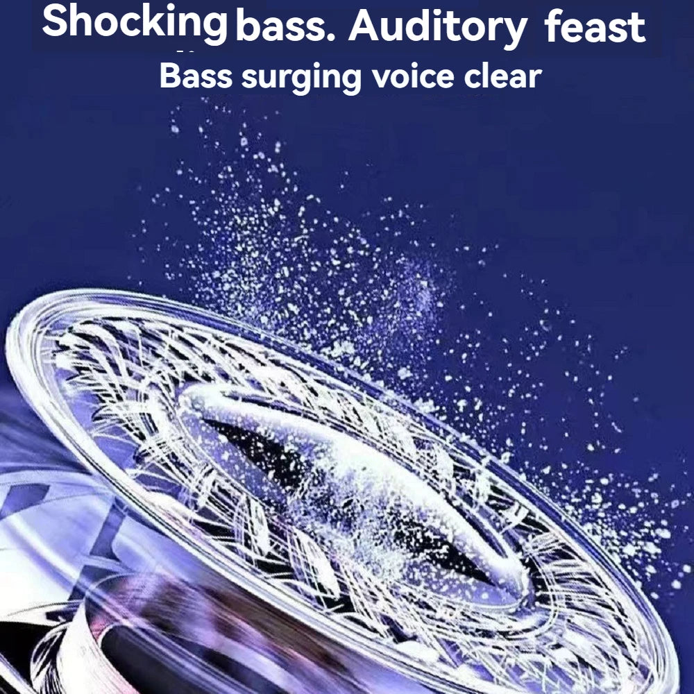 Altavoz Bluetooth inalámbrico portátil con luz LED RGB de 1500 mAh, subwoofer estéreo para exteriores, altavoz doméstico de alto volumen, impactante.