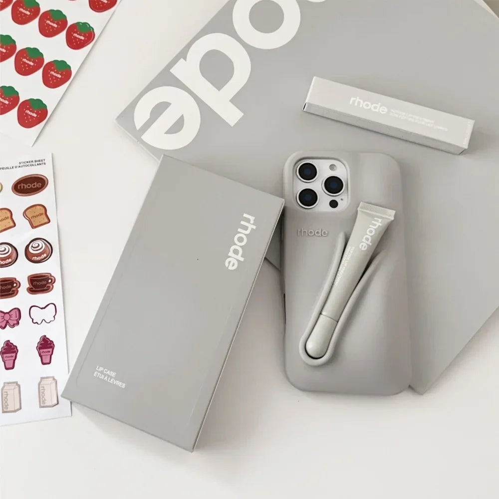 Estuche de regalo de 4 piezas Rhode Lip para iPhone con bolsa de compras