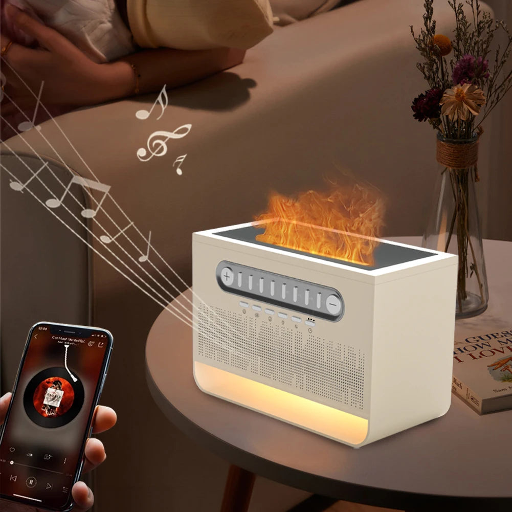 Altavoz Bluetooth 4 en 1 con LED de ruido blanco, ayuda para dormir con ruido blanco, luz nocturna con 8 sonidos de la naturaleza, humidificador de aromaterapia