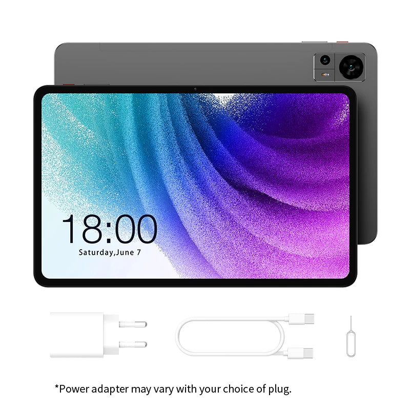 Tablette Odea S11, 11 pouces, TDDI, 8 000 mAh, Android 14 (6 Go + 10 Go d'extension), 16 Go de RAM, 256 Go de ROM, IPS 1920 x 1200, Unisoc T606, 8 cœurs, Mali-G57, 4G LTE, Wi-Fi, GPS, 2 emplacements SIM + 1 emplacement TF, Widevine L1 pour Netflix