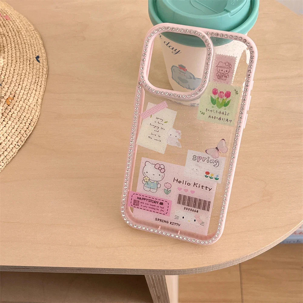 Funda para teléfono con etiqueta de código de barras de tendencia actual, linda funda para teléfono de Hello Kitty para la vida diaria.