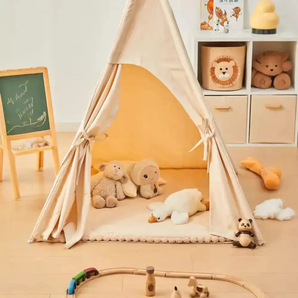 Portable Teepee Tent Large Play House for Children Tents Kids Canvas Indian Play Tent Wigwam Child Tipi Room Decoration - Lootquake