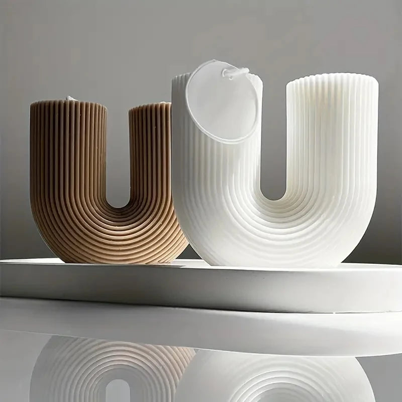 Molde de silicona para velas en forma de U, hecho a mano, con forma de arco, para hacer velas perfumadas, yeso, resina epoxi, adorno artesanal, molde de cera para decoración del hogar