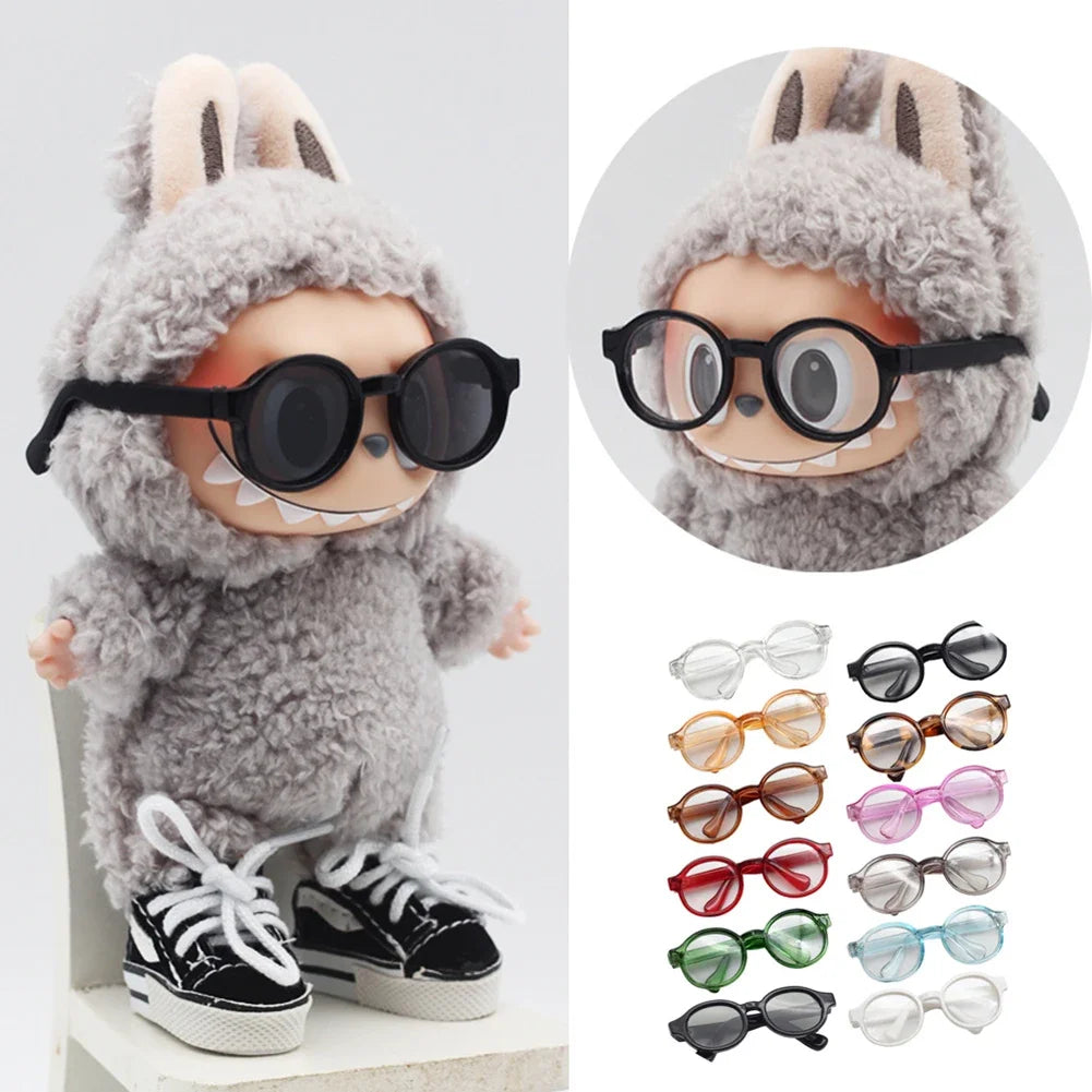 Lunettes en plastique transparentes Labubu de 6,5 cm pour poupées BJD 1/8, 1/6, 1/3 et 1/4, pour poupées Labubu MSD en peluche EXO