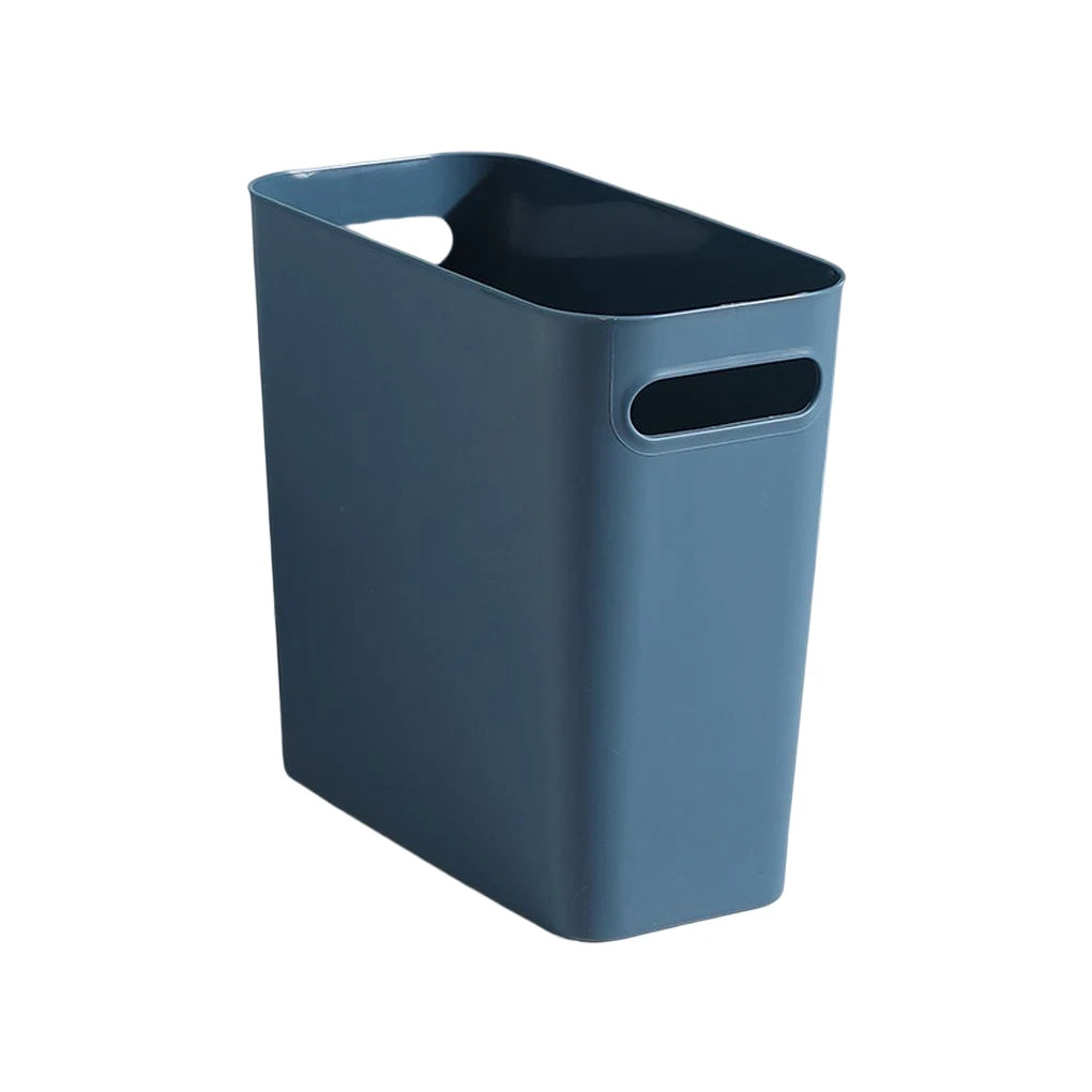 Large Trash Can without Cover Wastebasket Garbage Container Space-Saving Outdoor Bathroom Bedroom Kitchen Home Blue