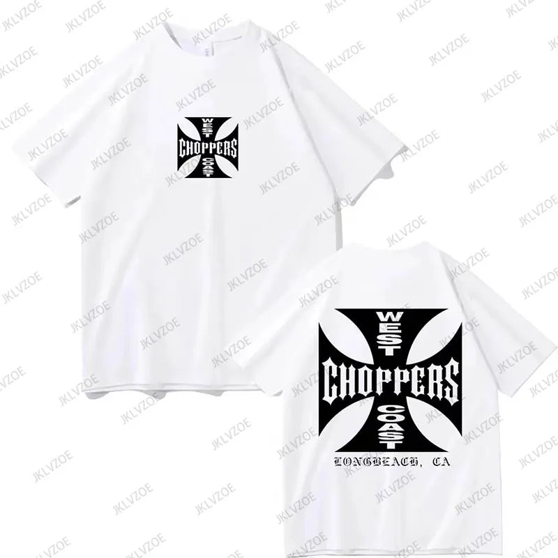 West Coast Choppers Cross Frame Print Women Tshirt Hip Hop Streetwear T-shirts Fashion Tees Short Sleeve Oversized Unisex Tops - Lootquake