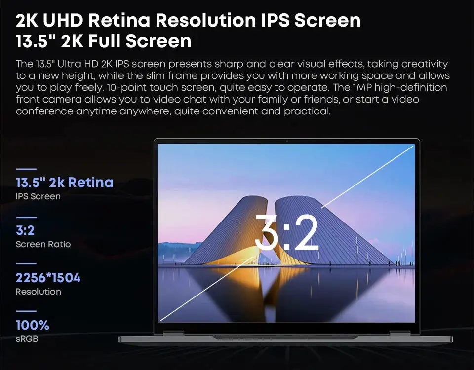 CHUWI FreeBook Laptop i3-1215U / N100 Processor 13.5" IPS Screen 2 In 1 Laptop Tablet PC 12GB RAM 512GB SSD Support Stylus - Lootquake