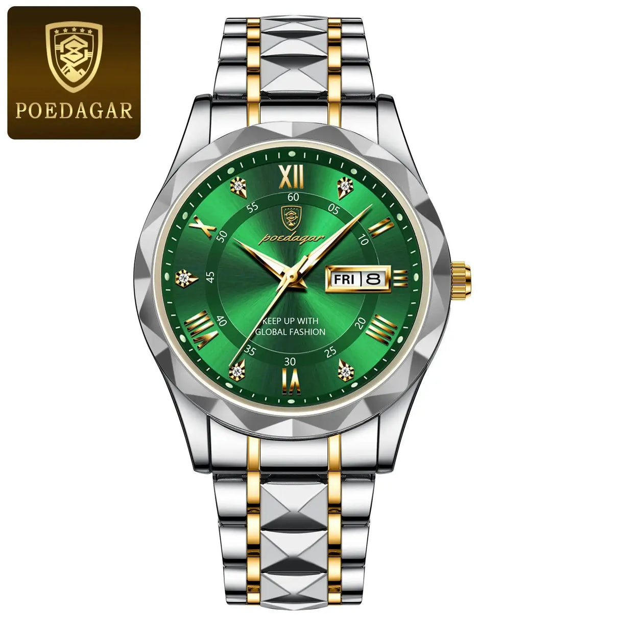 POEDAGAR Business Men's Watch Waterproof Luminous Stainless Steel Date Week Watches For Man Fashion Luxury Quartz Men Wristwatch - Lootquake