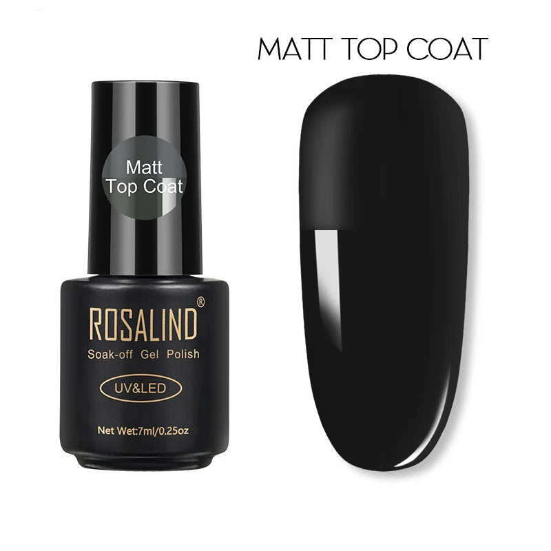 Esmalte de uñas en gel ROSALIND, lámpara para manicura artística con base mate y capa superior, esmalte semipermanente Gellak.