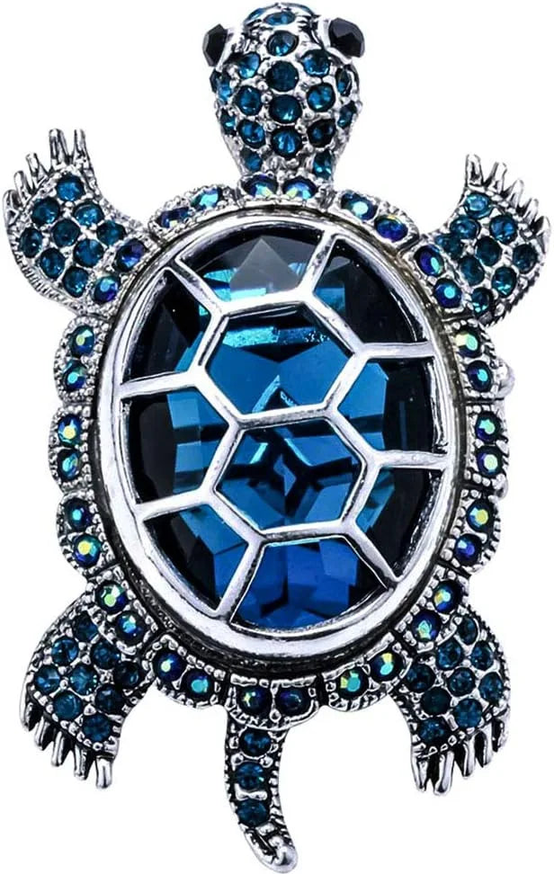 Diamond inlaid fashionable retro little turtle brooch - Lootquake